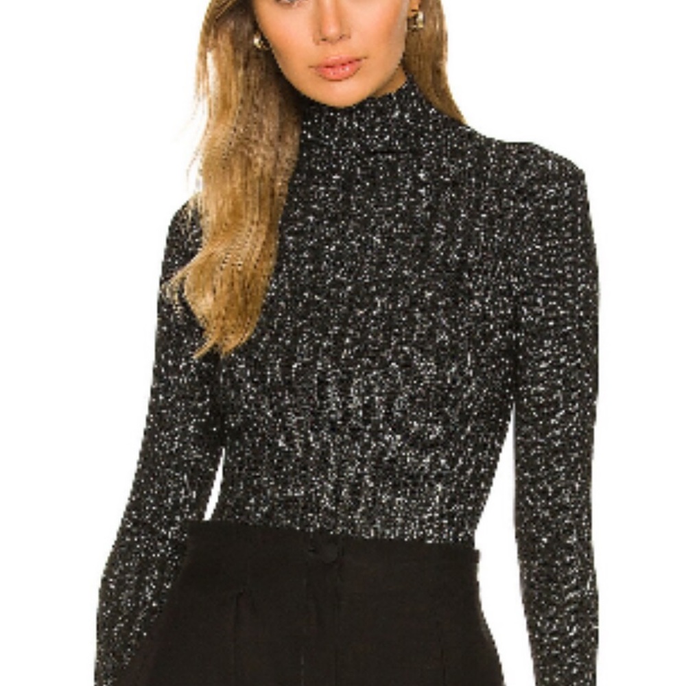 Enza Coata Black and Silver Turtleneck
